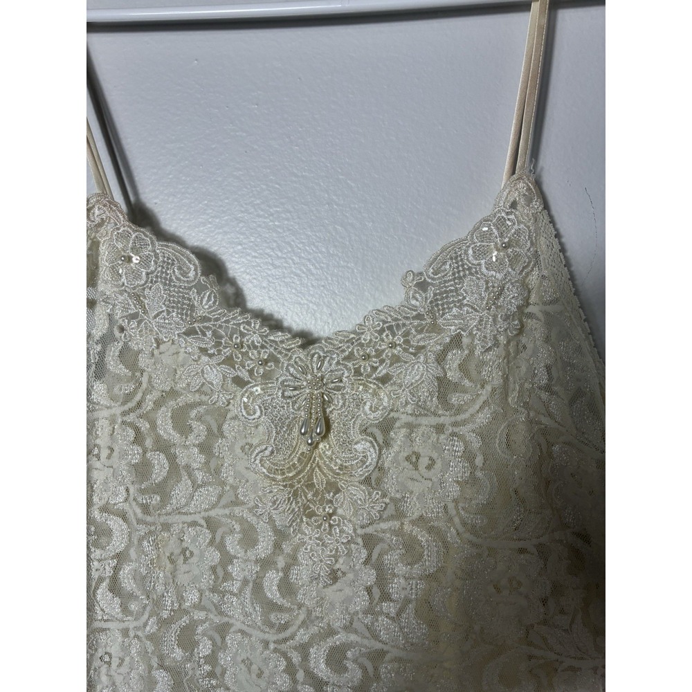 Vintage Magic Night By Cinema Etoile Sz M Lace Slip Cream Y2K Coquette - Picture 3 of 9